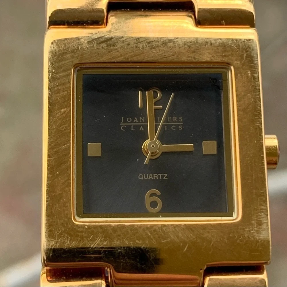 Joan Rivers Ladies Wristwatch Black White Gold Womens watch